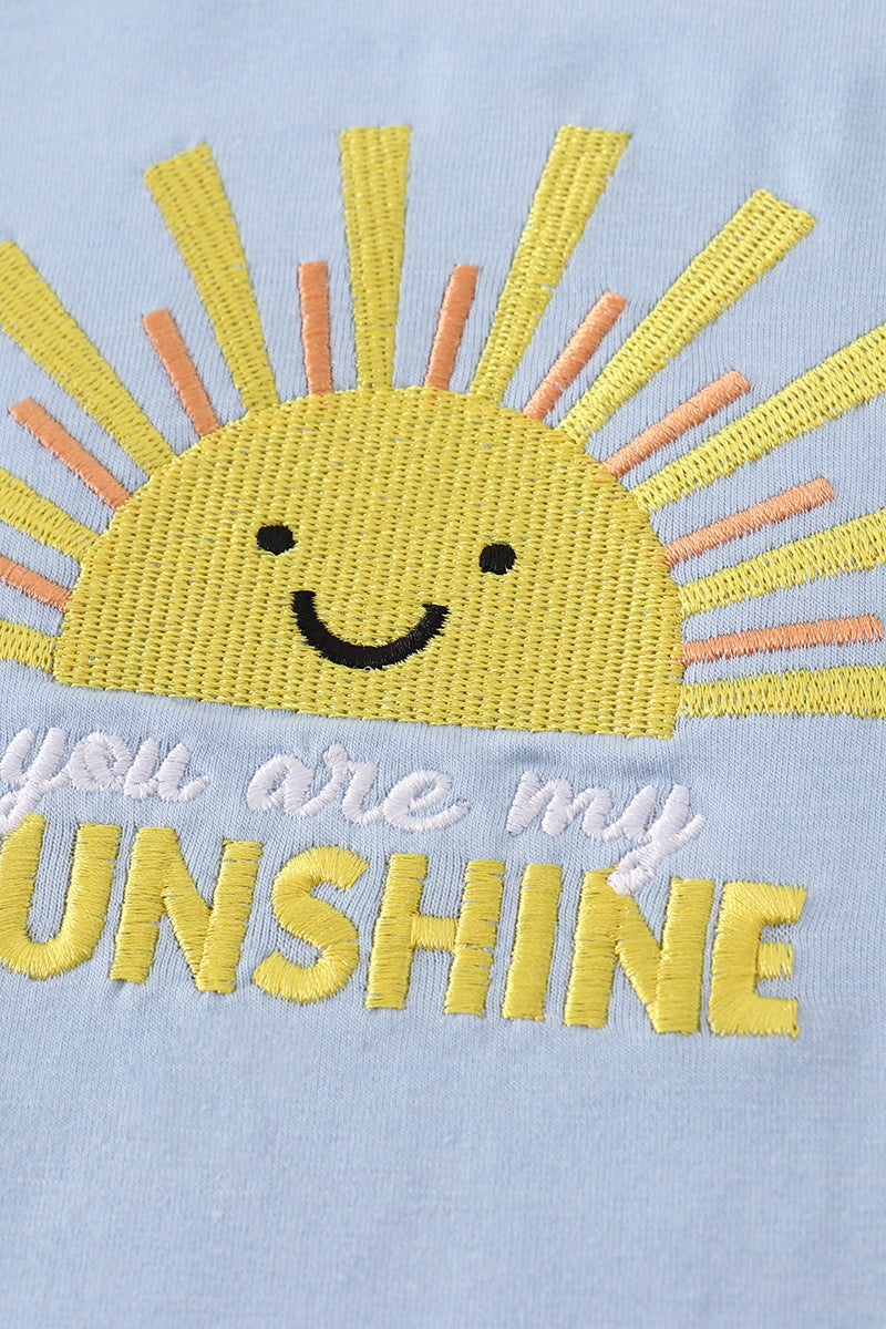 Blue you are my sunshine applique girl dress - Ella Jane Lifestyle Boutique