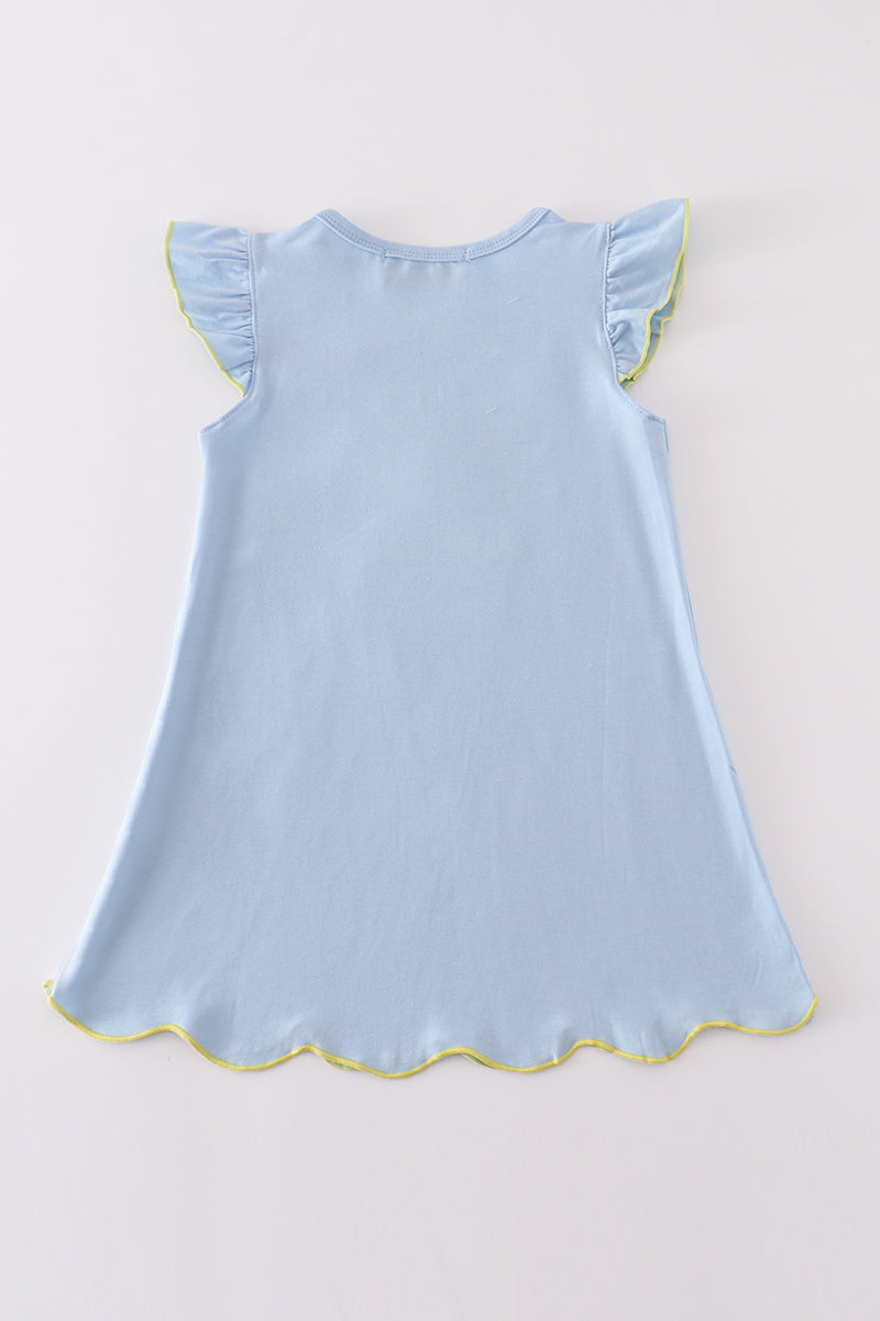 Blue you are my sunshine applique girl dress - Ella Jane Lifestyle Boutique