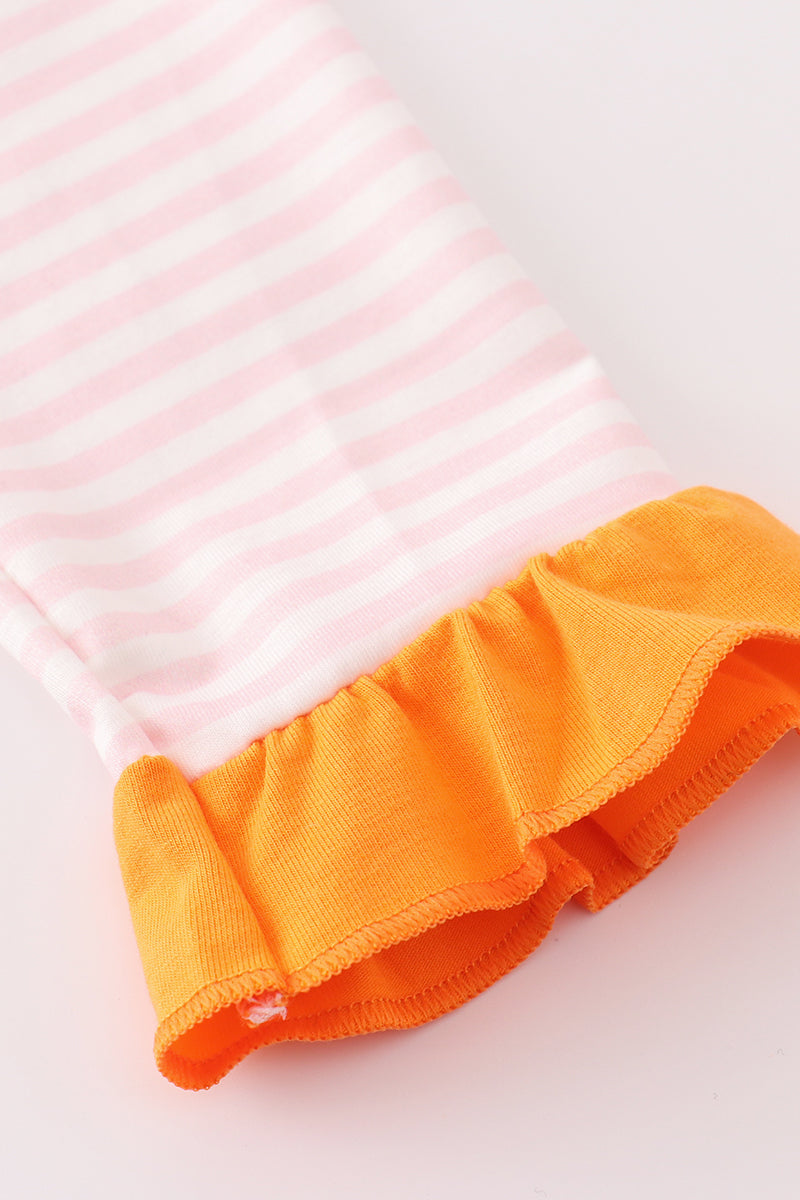 Pink stripe pumpkin applique girl set - Ella Jane Lifestyle Boutique