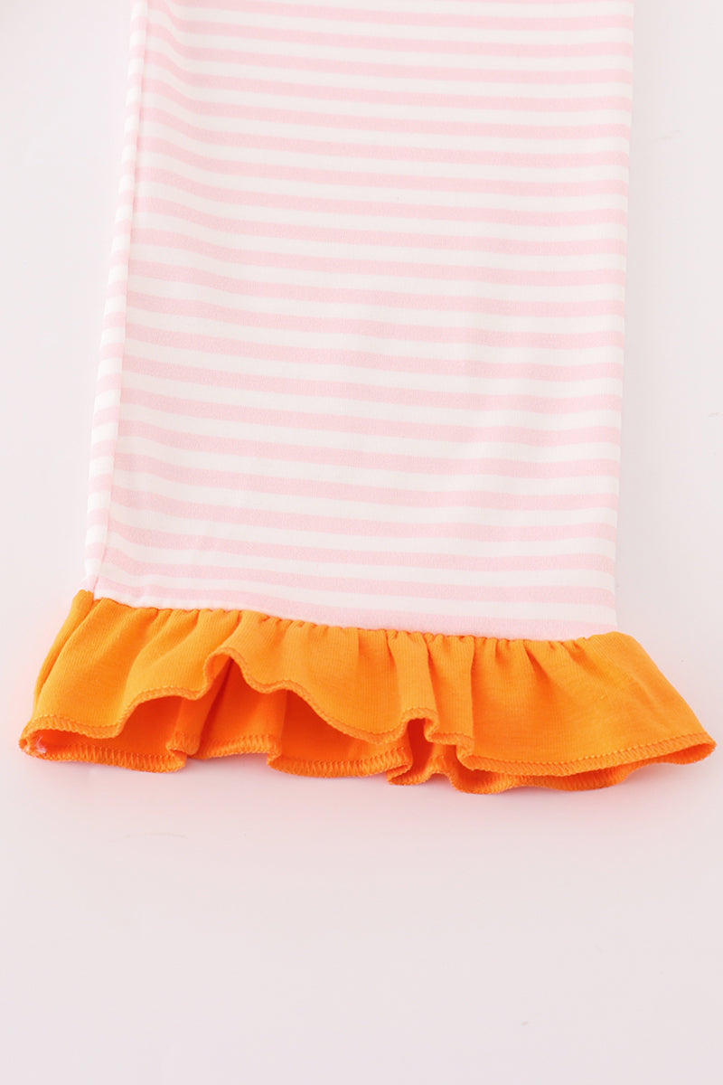 Pink stripe pumpkin applique girl set - Ella Jane Lifestyle Boutique