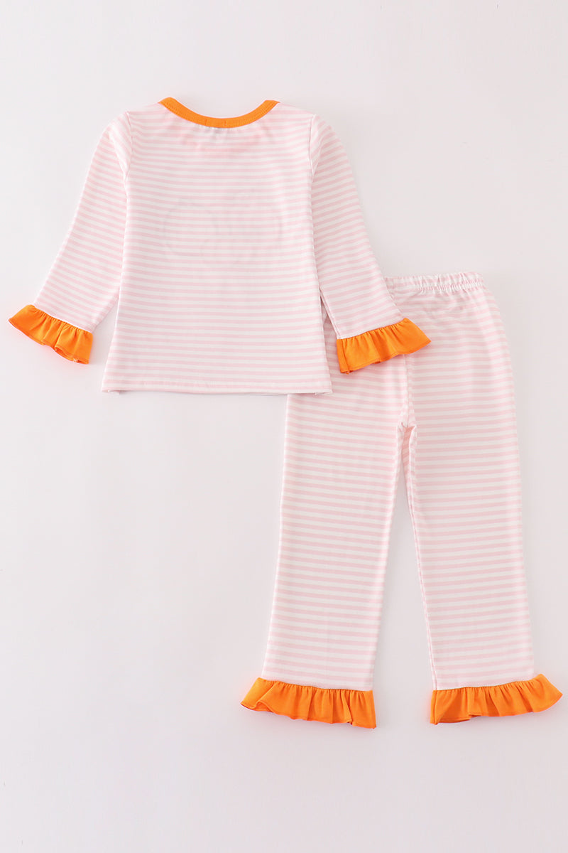 Pink stripe pumpkin applique girl set - Ella Jane Lifestyle Boutique