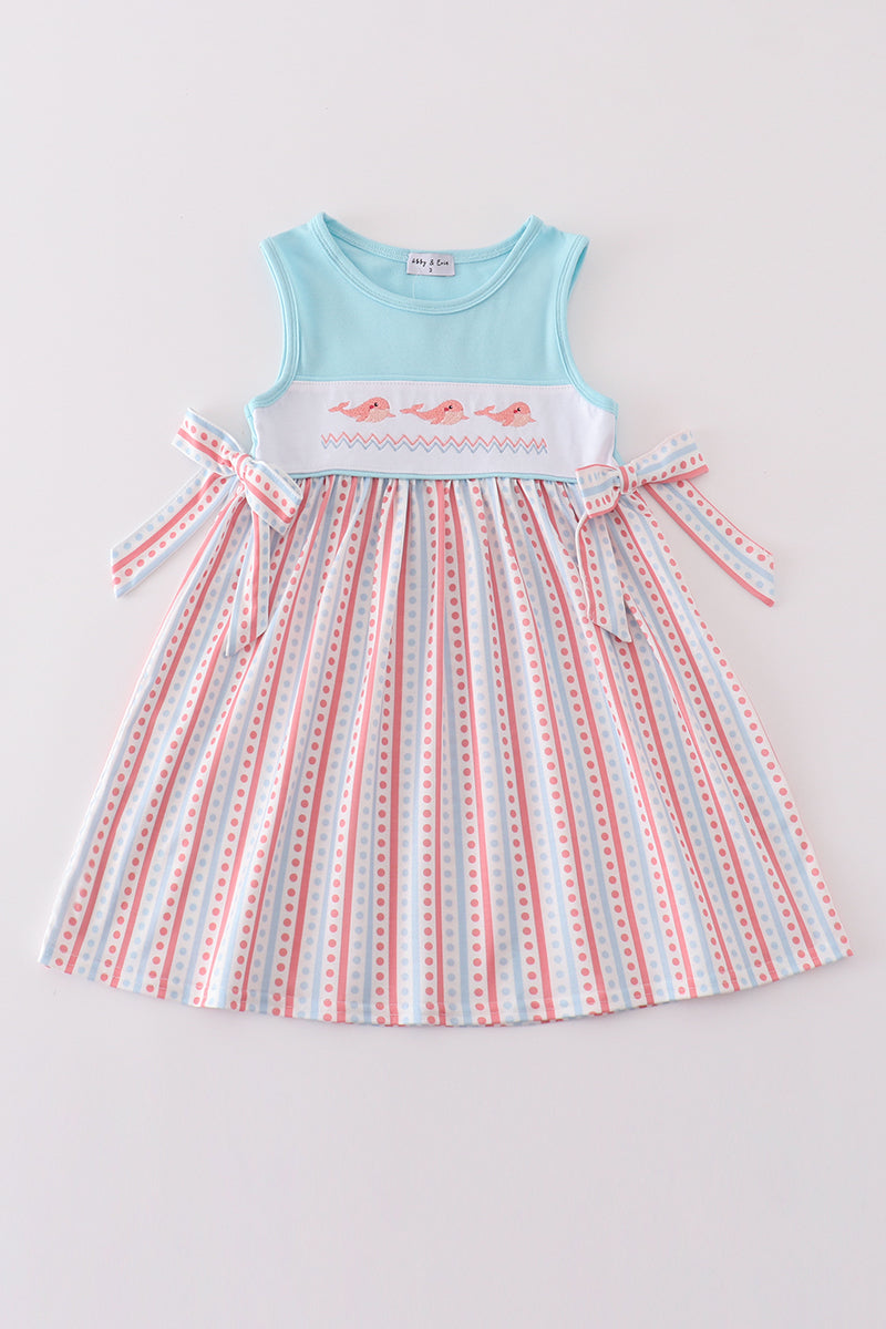 Blue whale embroidery girl dress - Ella Jane Lifestyle Boutique