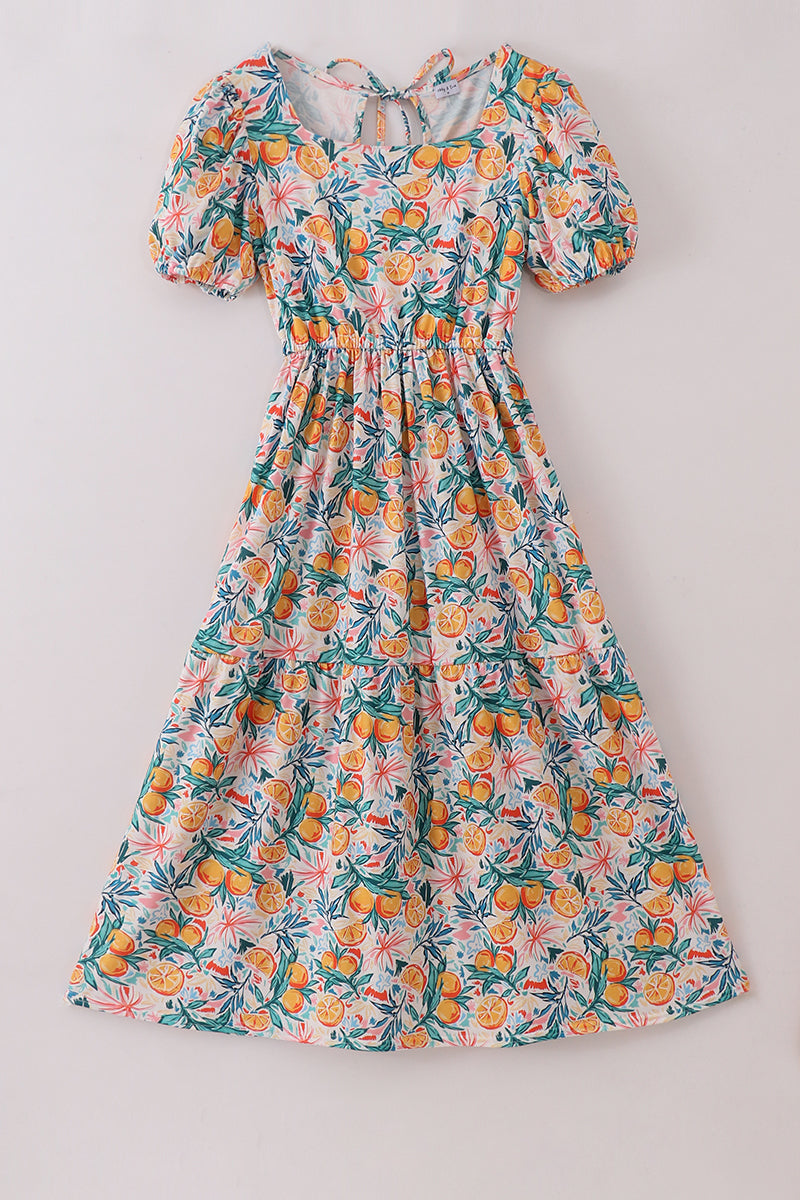 Citrus Bloom print mom dress - Ella Jane Lifestyle Boutique