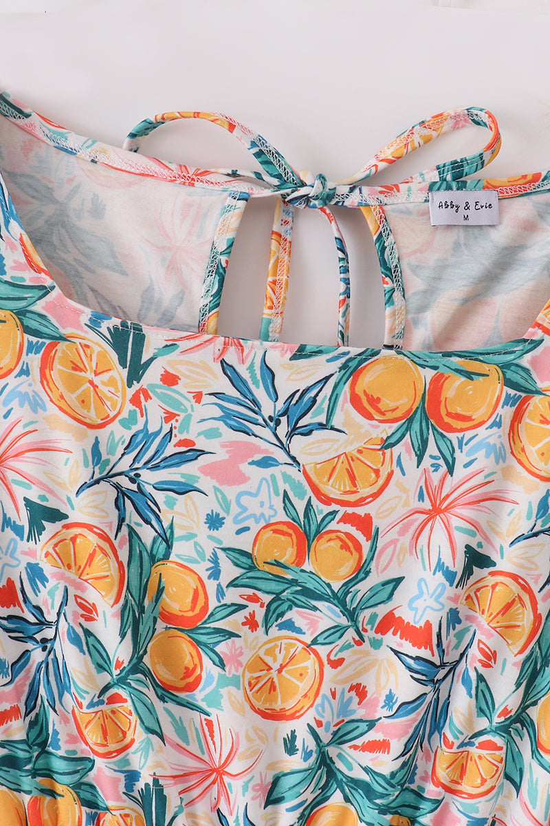 Citrus Bloom print mom dress - Ella Jane Lifestyle Boutique