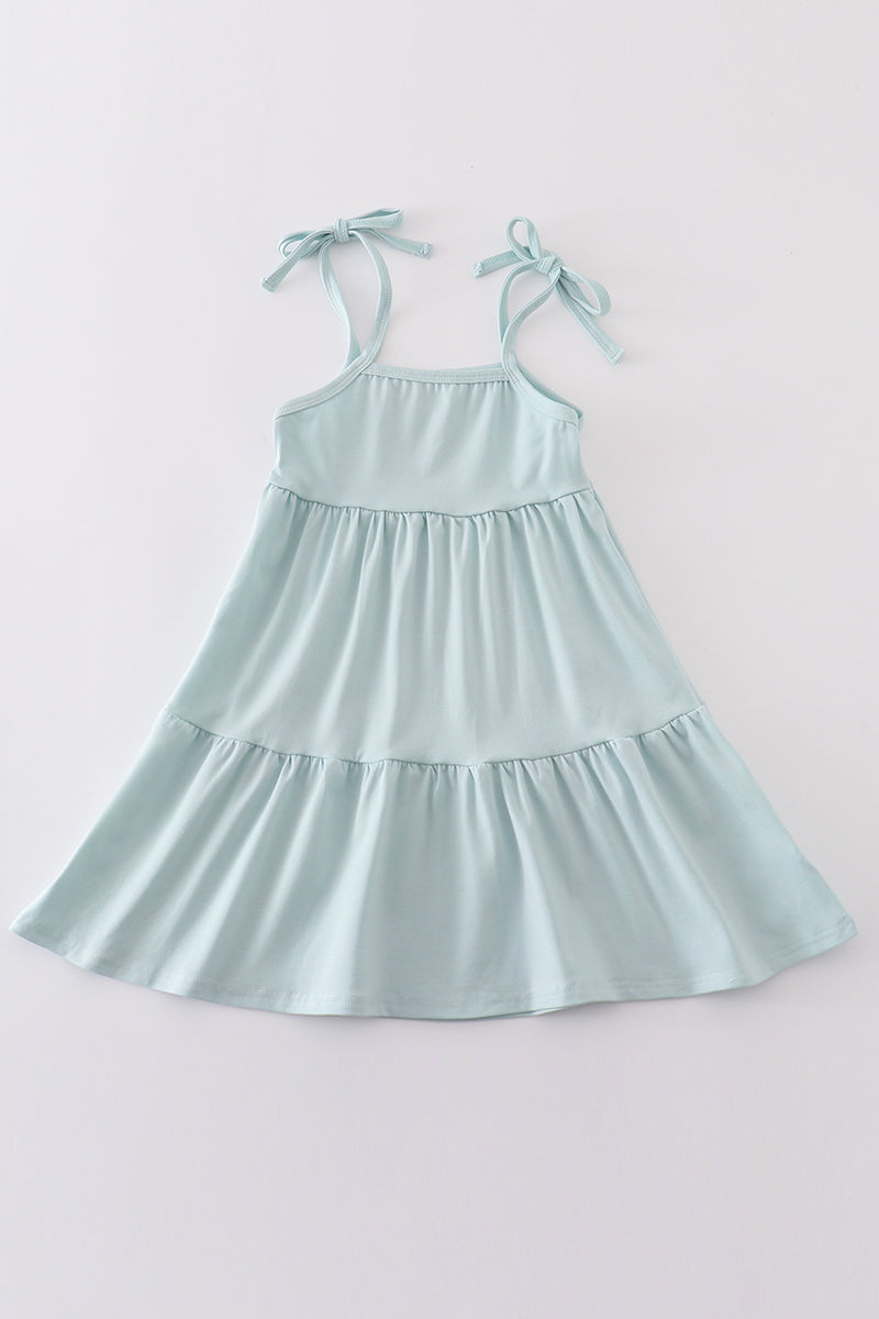 Blue tiered strap girl dress - Ella Jane Lifestyle Boutique