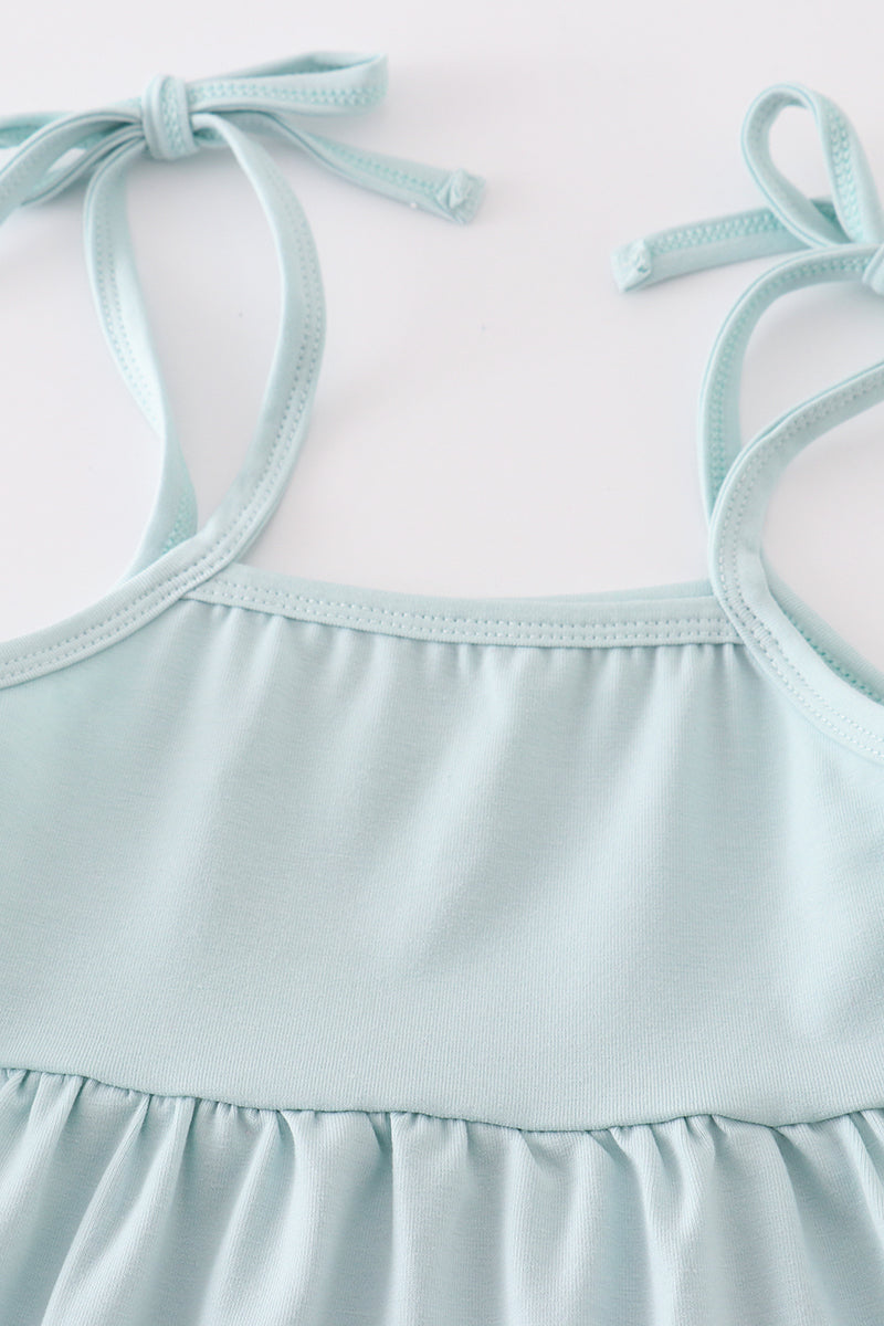 Blue tiered strap girl dress - Ella Jane Lifestyle Boutique