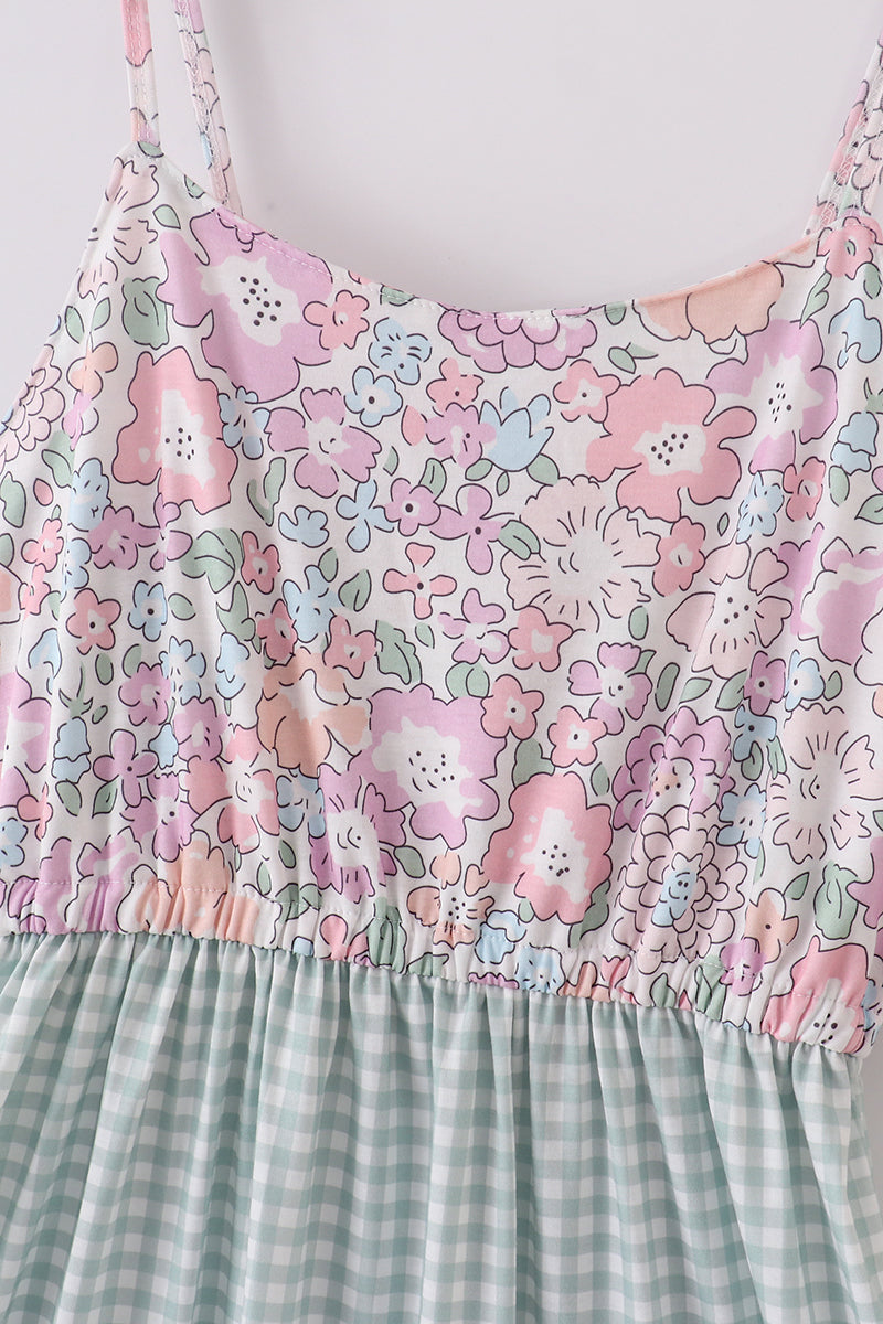 Garden gingham mom&me tiered dress - Ella Jane Lifestyle Boutique