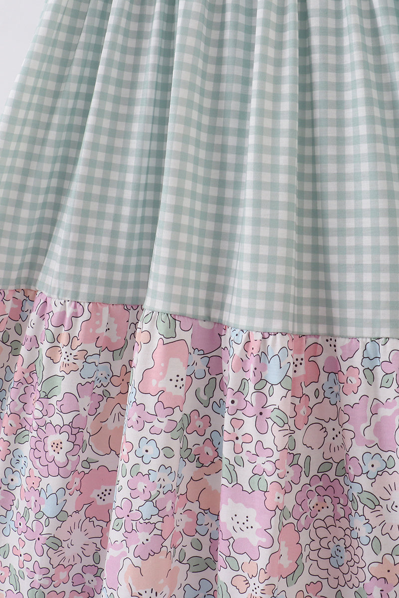 Garden gingham mom&me tiered dress - Ella Jane Lifestyle Boutique