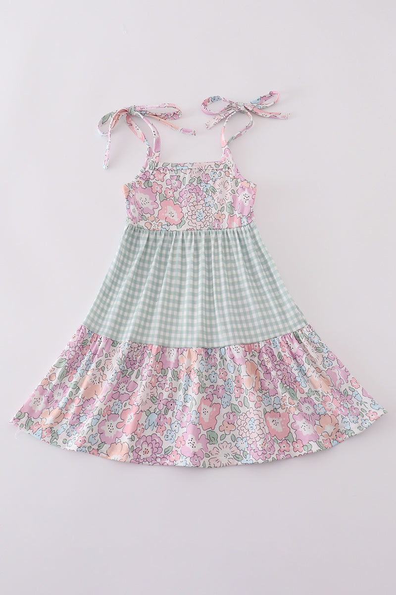Garden gingham mom&me tiered dress - Ella Jane Lifestyle Boutique
