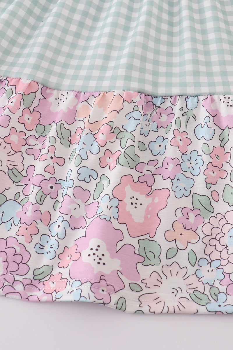 Garden gingham mom&me tiered dress - Ella Jane Lifestyle Boutique