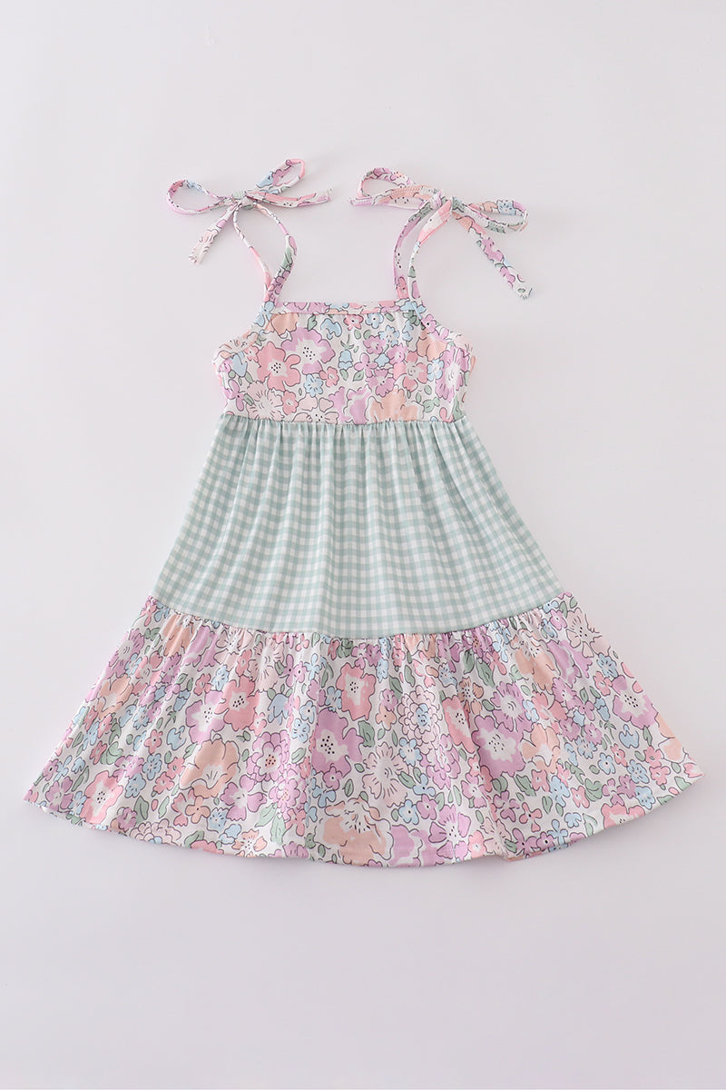 Garden gingham mom&me tiered dress - Ella Jane Lifestyle Boutique
