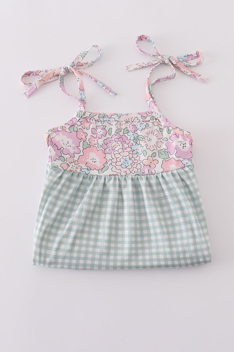 Garden gingham mom&me tiered dress - Ella Jane Lifestyle Boutique
