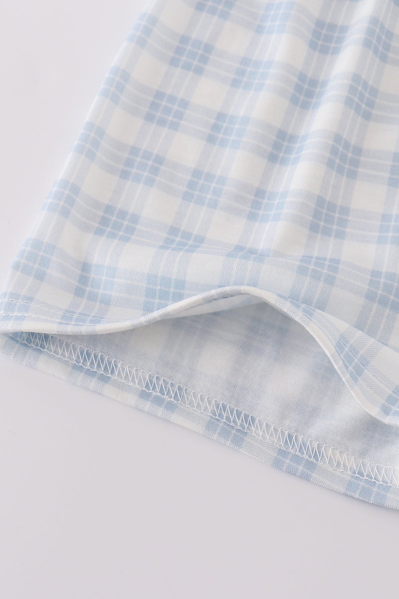 Blue plaid he is risen embroidery set - Ella Jane Lifestyle Boutique