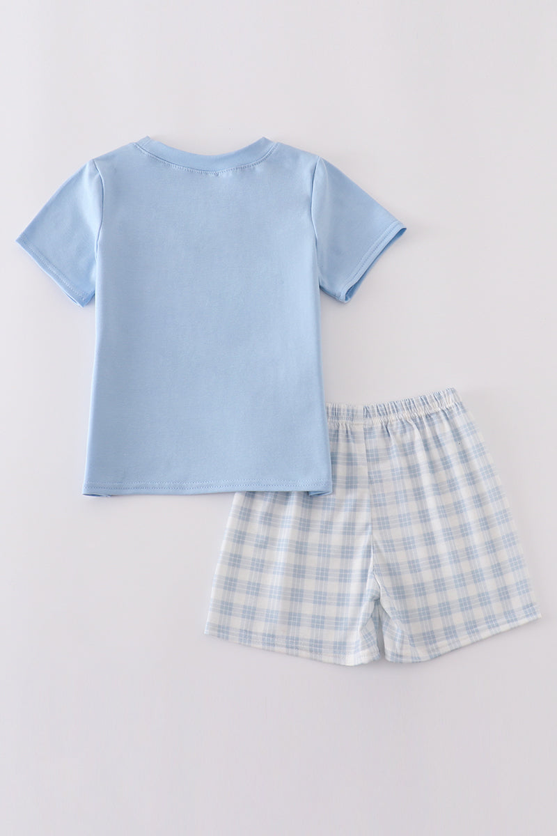 Blue plaid he is risen embroidery set - Ella Jane Lifestyle Boutique