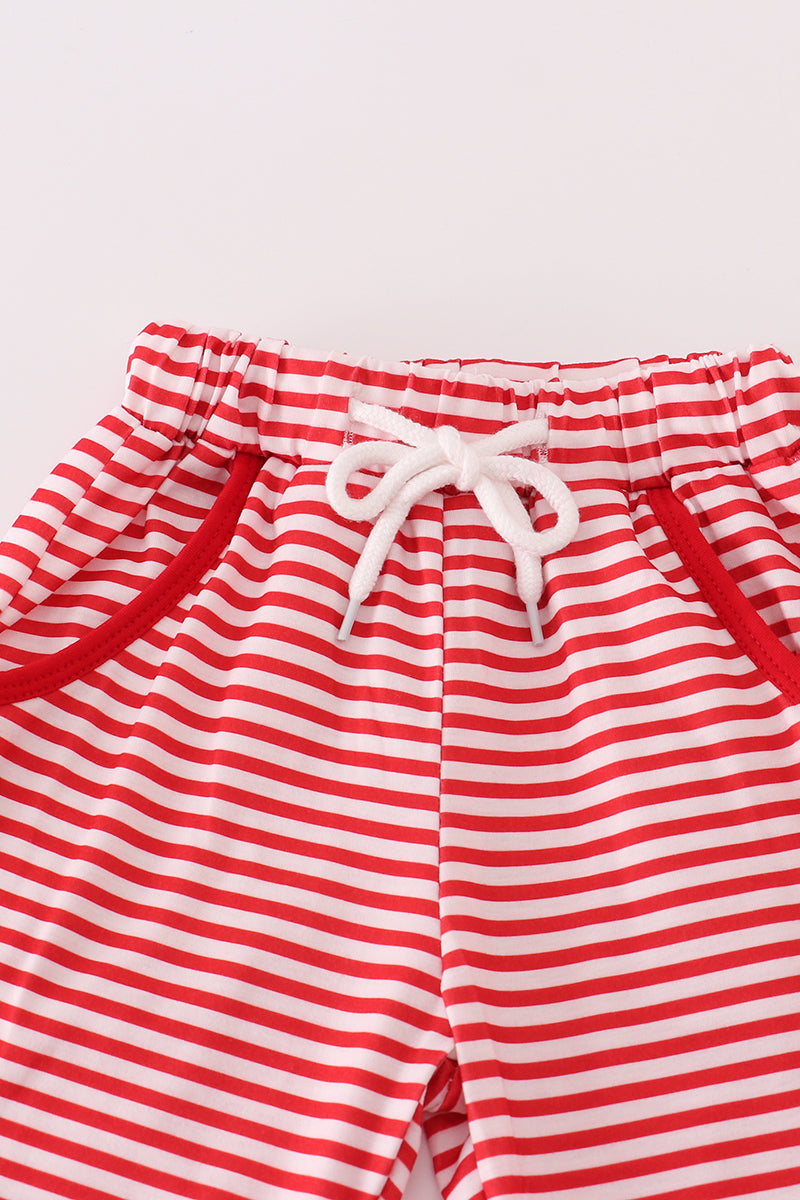 Georgia embroidery stripe pants set