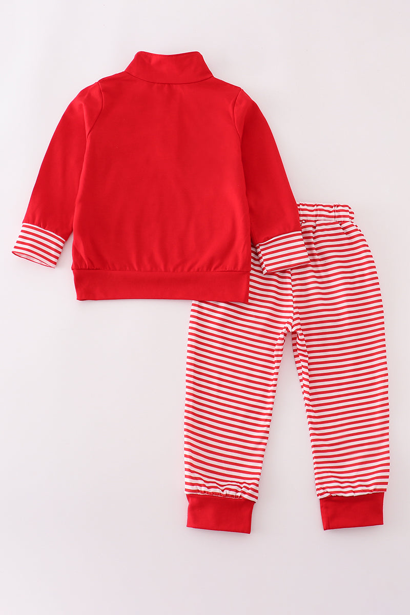 Georgia embroidery stripe pants set