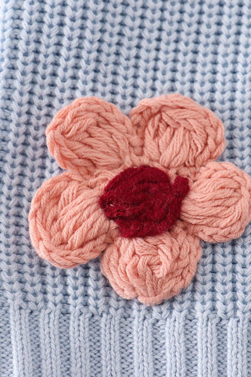 Blue floral hand-embroidery jumper sweater - Ella Jane Lifestyle Boutique