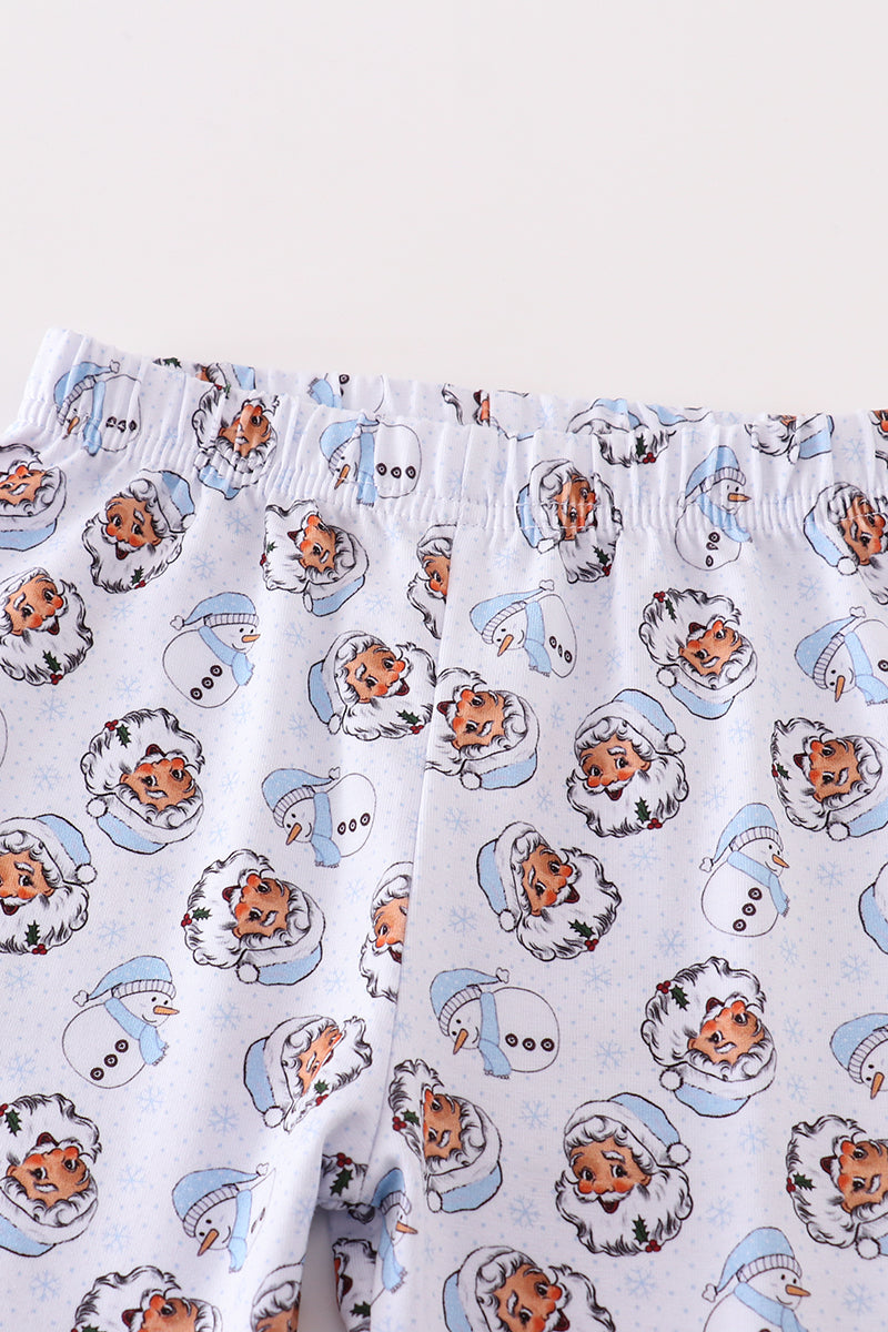 Premium blue christmas santa claus print boy pajama set - Ella Jane Lifestyle Boutique