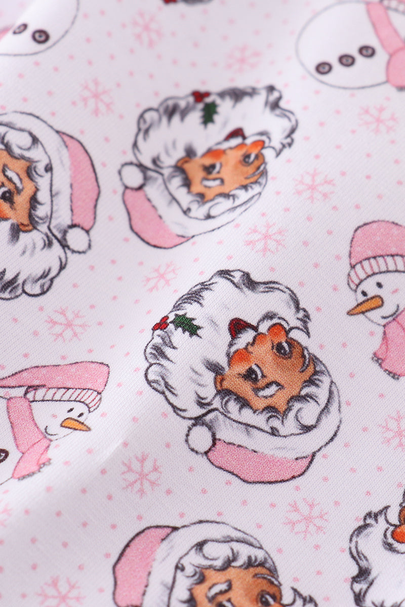 Premium pink christmas santa claus print women pajama pants - Ella Jane Lifestyle Boutique