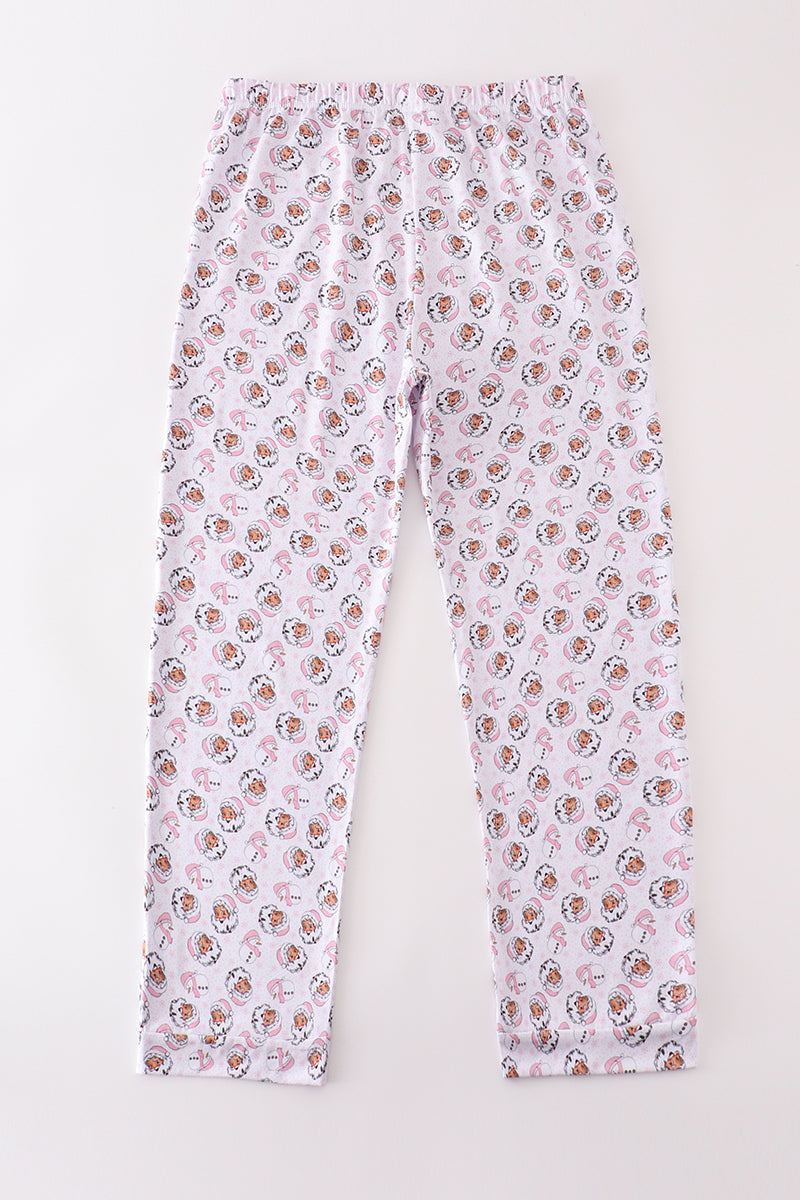 Premium pink christmas santa claus print women pajama pants - Ella Jane Lifestyle Boutique