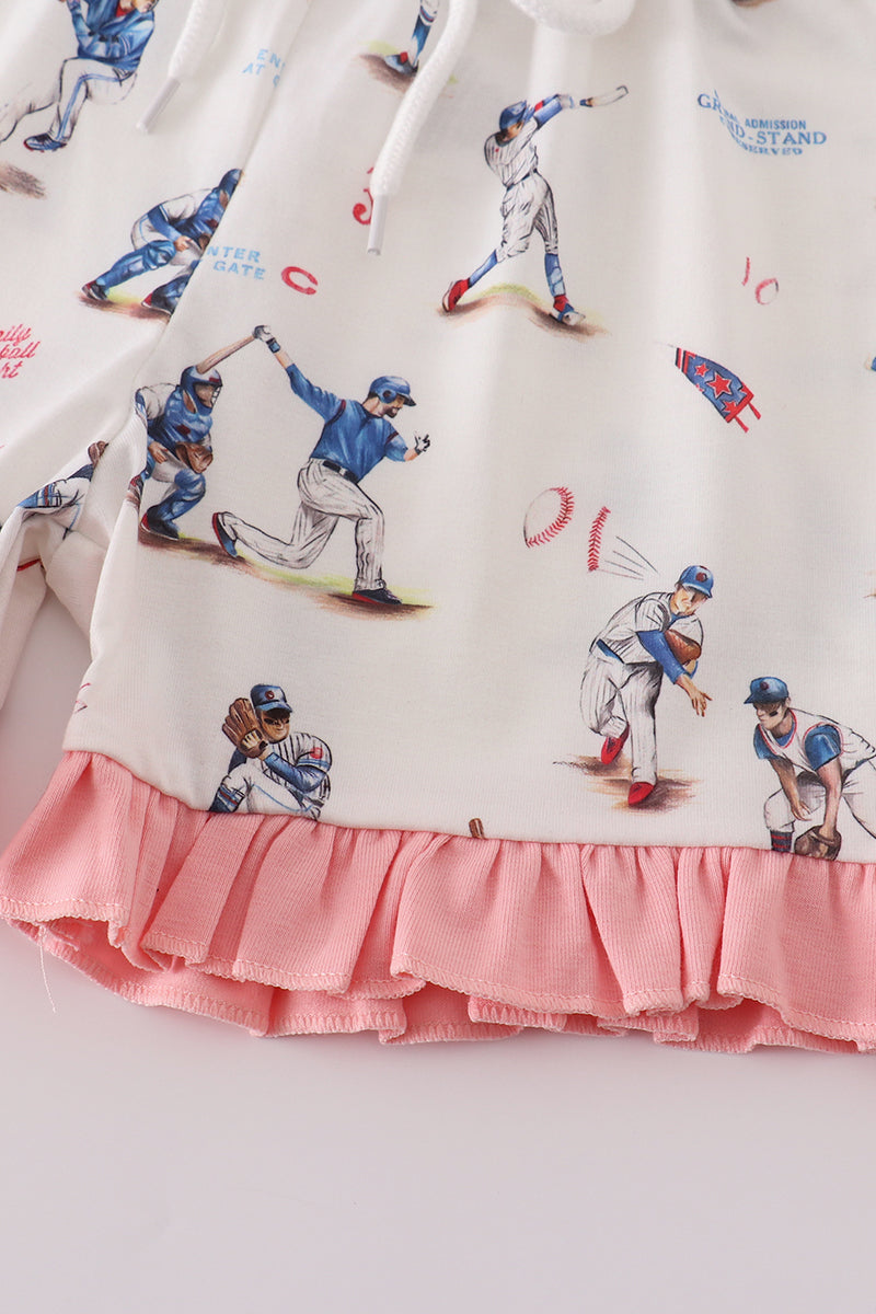 Baseball print girl pajam set - Ella Jane Lifestyle Boutique