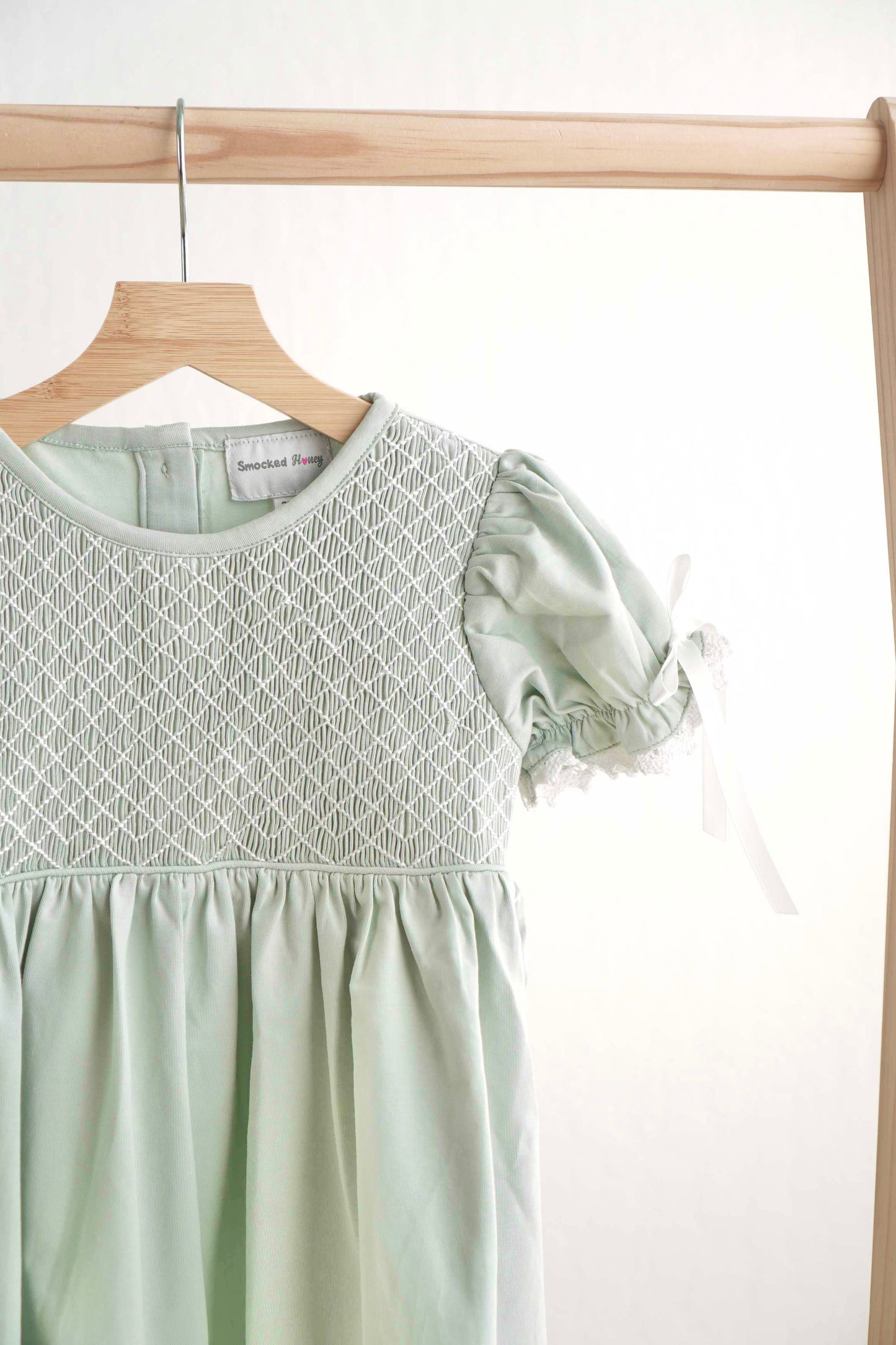 Sage hand-smocked lace girl dress - Ella Jane Lifestyle Boutique