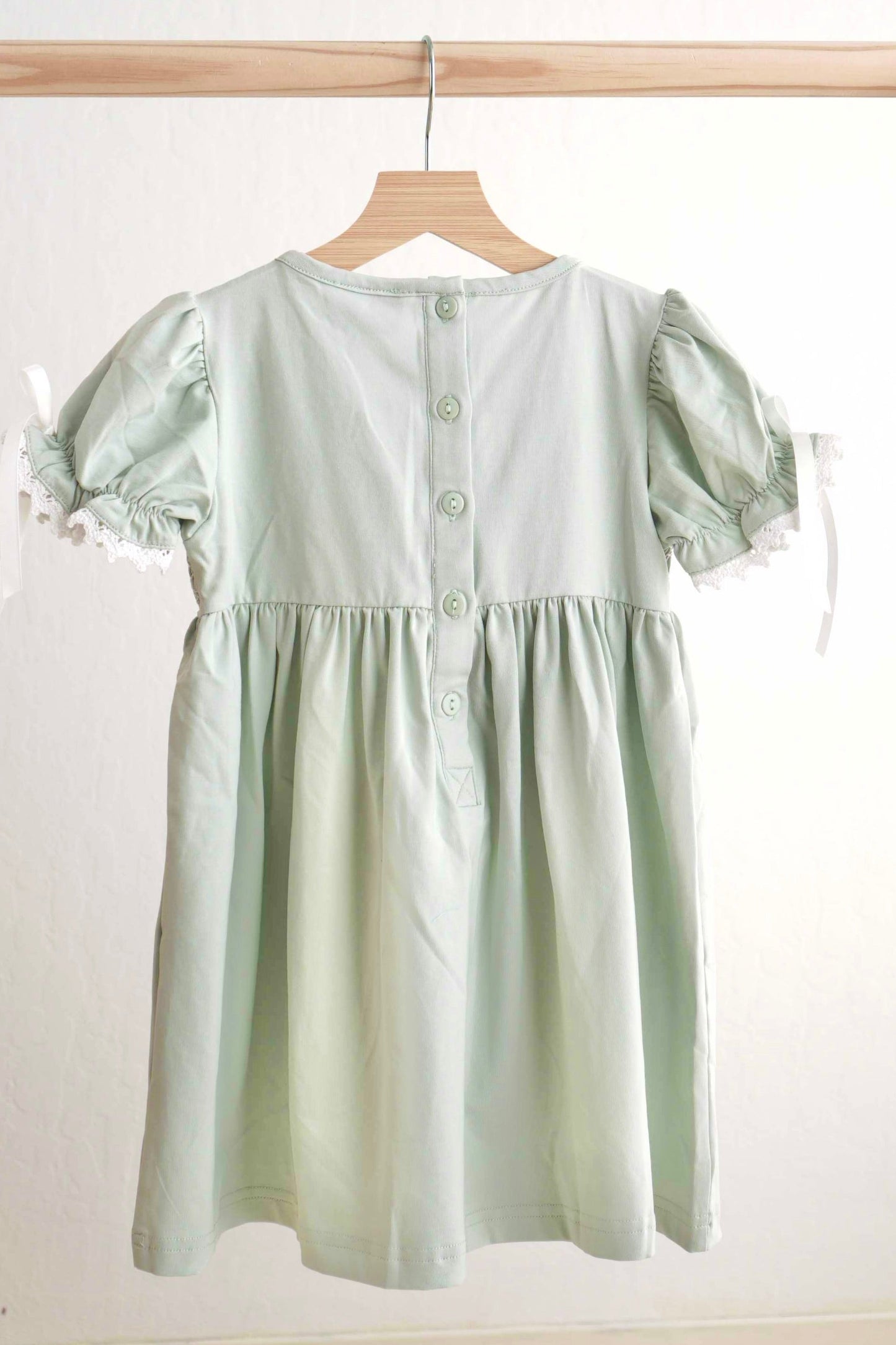 Sage hand-smocked lace girl dress - Ella Jane Lifestyle Boutique