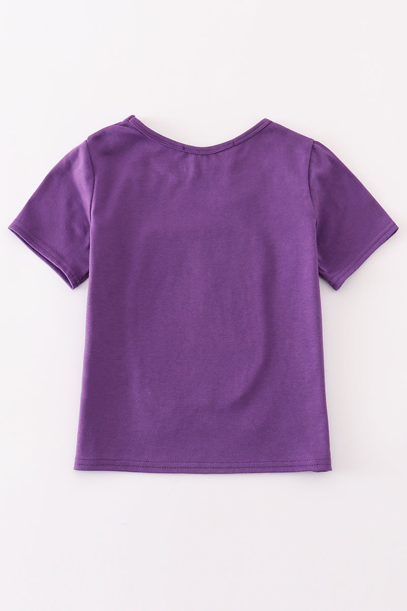 Purple LSU tiger sequin mom&me top - Ella Jane Lifestyle Boutique