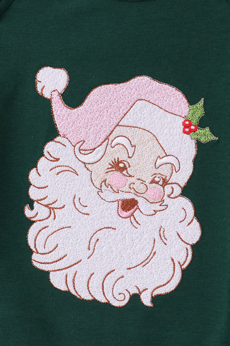 Forest Santa Claus Applique Ruffle Top