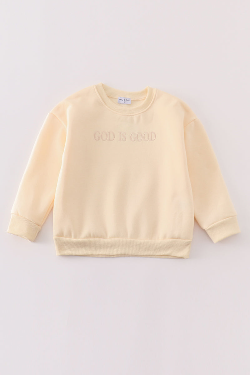Cream god is good embroidery mom&me fleece sweatshirt - Ella Jane Lifestyle Boutique