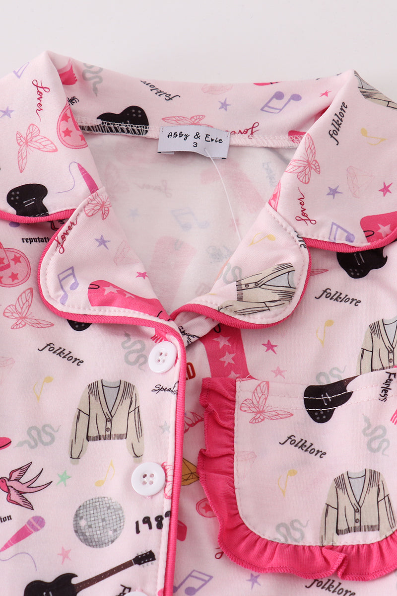 Magenta music fan mom&me pajamas set - Ella Jane Lifestyle Boutique