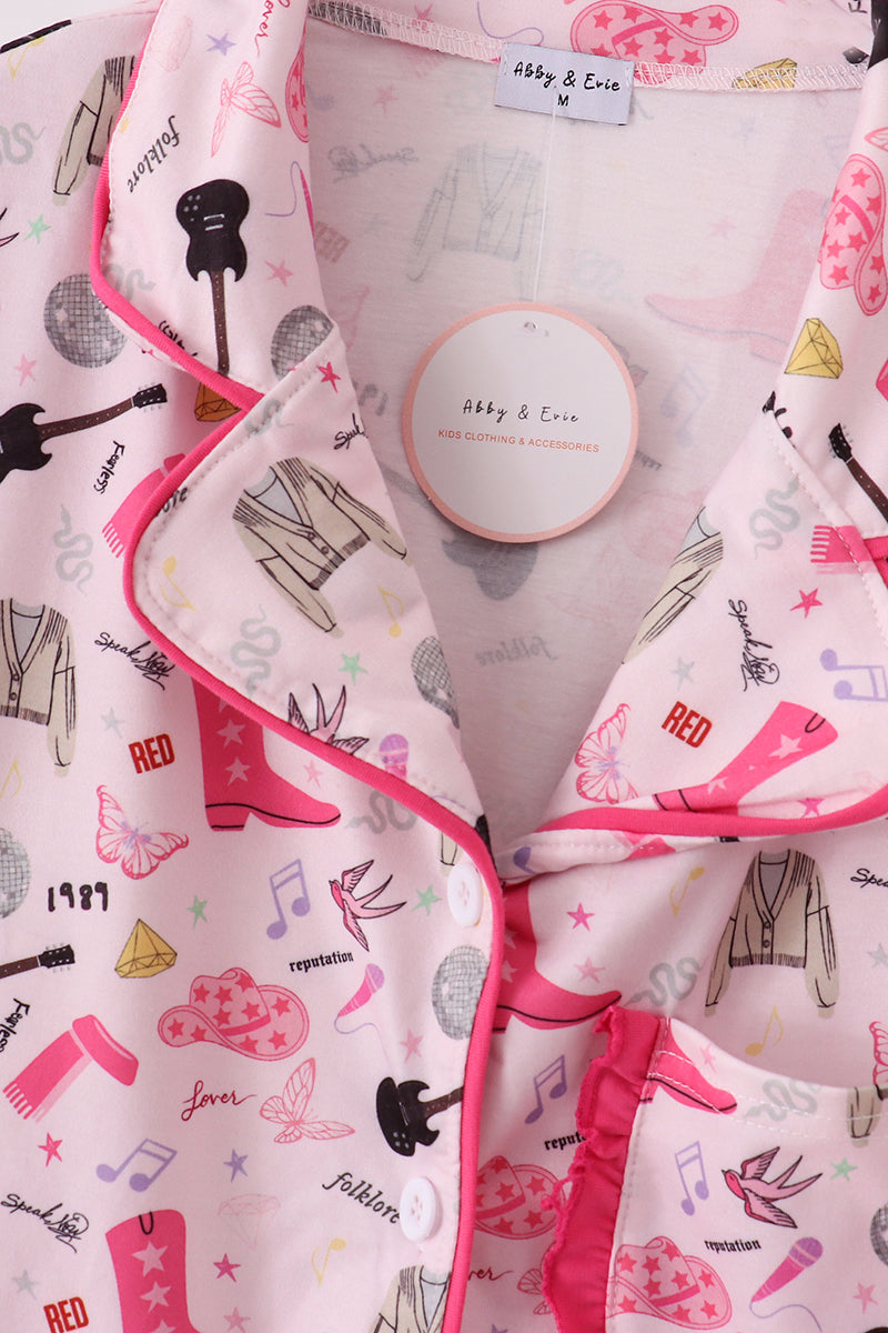 Magenta music fan mom&me pajamas set - Ella Jane Lifestyle Boutique