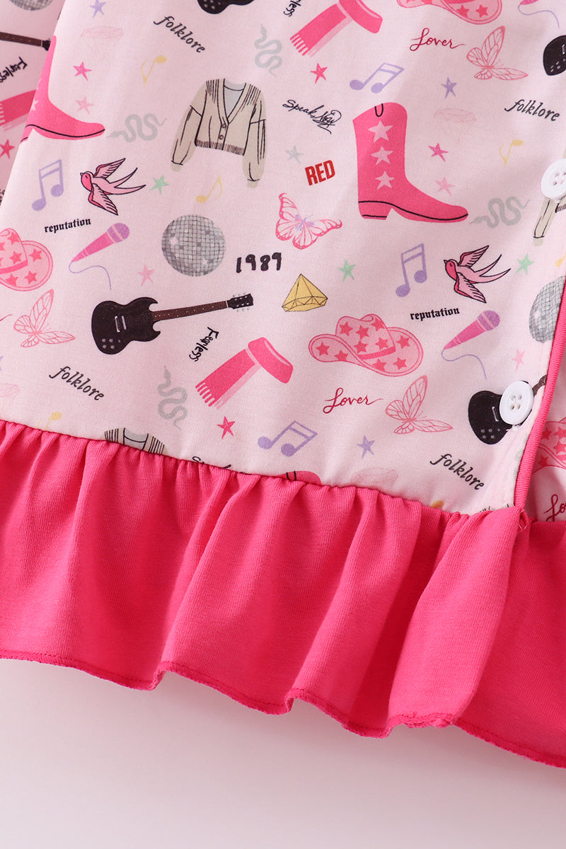 Magenta music fan mom&me pajamas set - Ella Jane Lifestyle Boutique