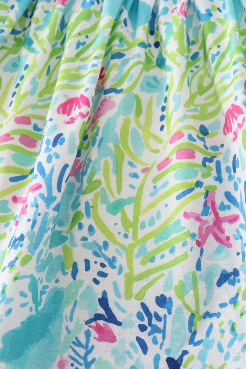 Ocean bloom print ruffle set - Ella Jane Lifestyle Boutique