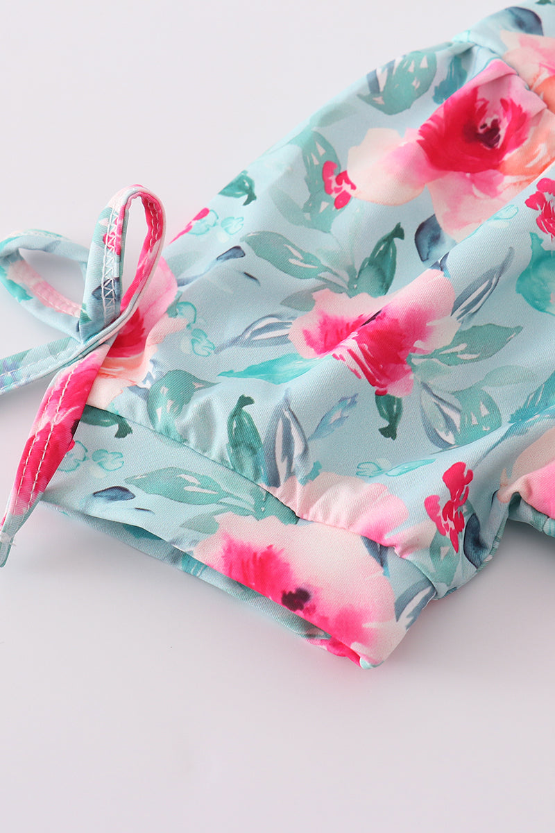 Blushing rose garden print girl 2pc swimsuit - Ella Jane Lifestyle Boutique
