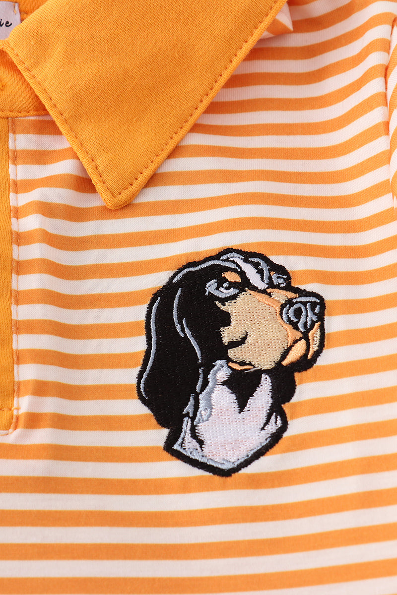 Camisa naranja de rayas con apliques de Tennessee