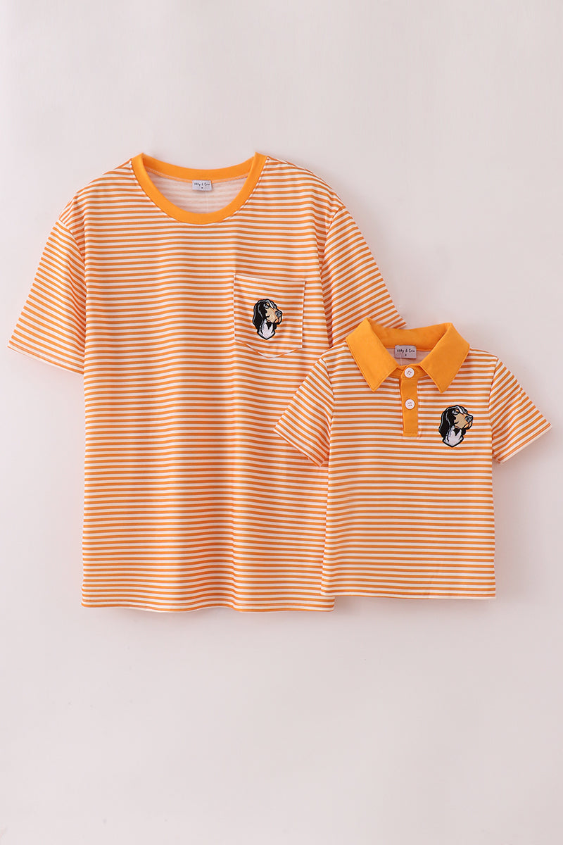 Camisa naranja de rayas con apliques de Tennessee