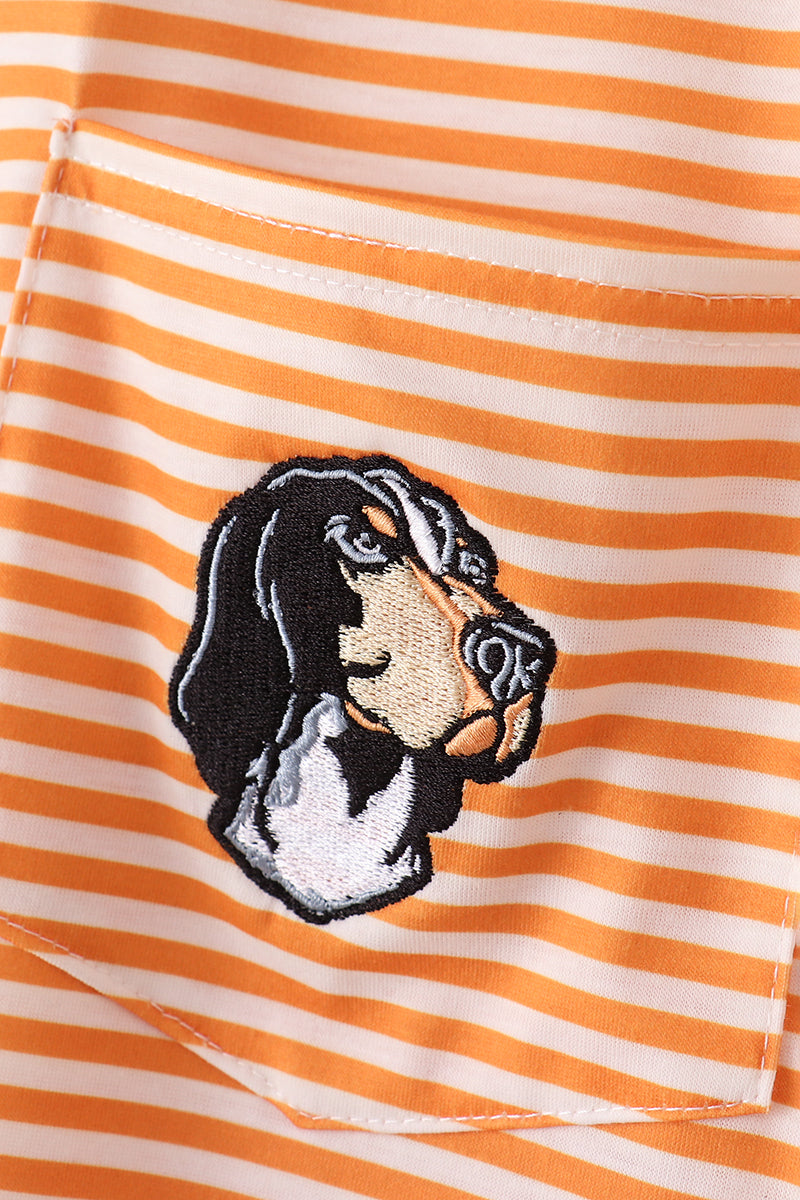 Camisa naranja de rayas con apliques de Tennessee