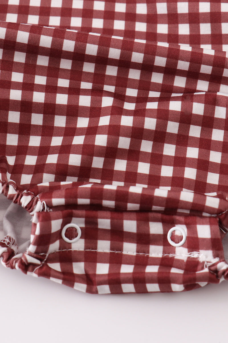 Mississippi MSU embroidery smocked gingham bubble