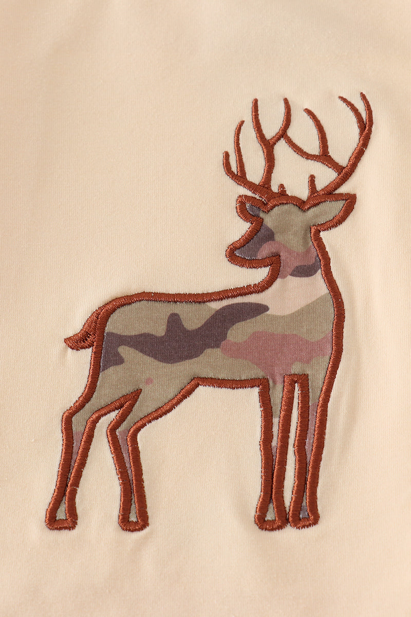 Camouflage deer applique pants set