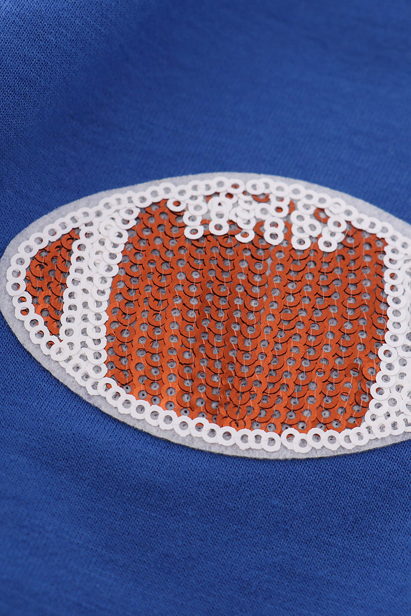 Blue football sequin dress
