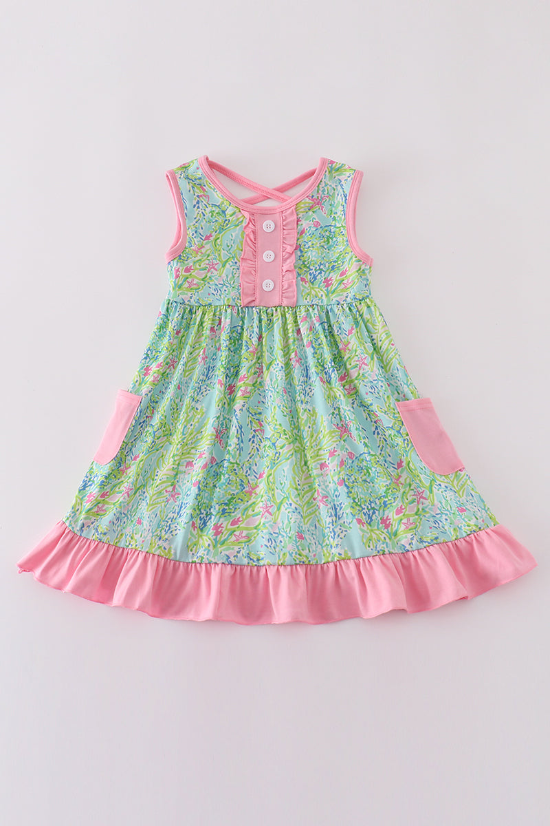 Meadow breeze print girl ruffle dress - Ella Jane Lifestyle Boutique