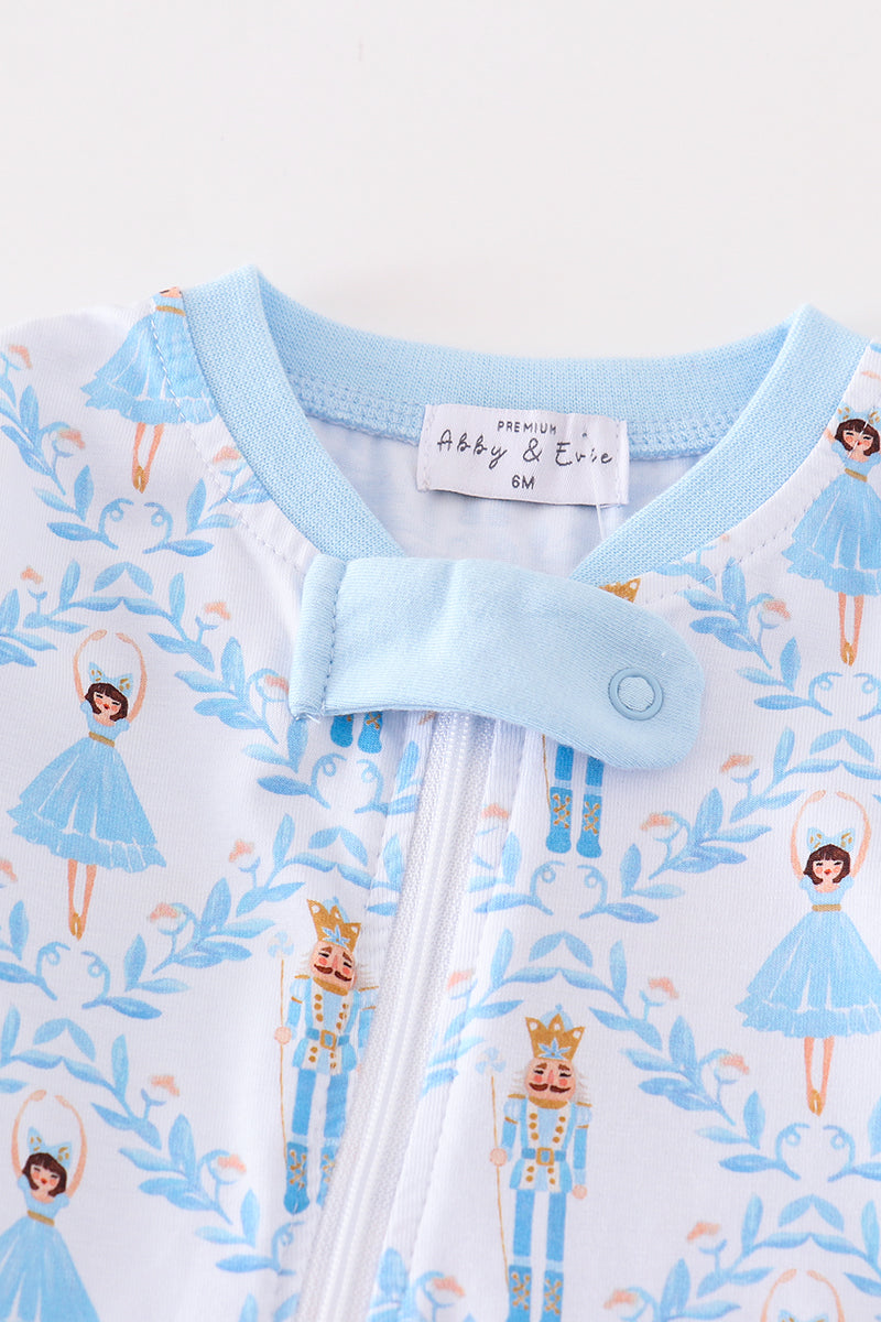 Premium Blue nutcracker print boy romper - Ella Jane Lifestyle Boutique