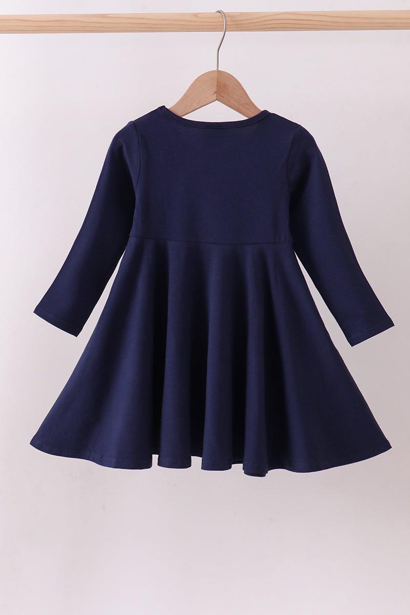 Vestido azul marino premium con apliques de tigre de Clemson