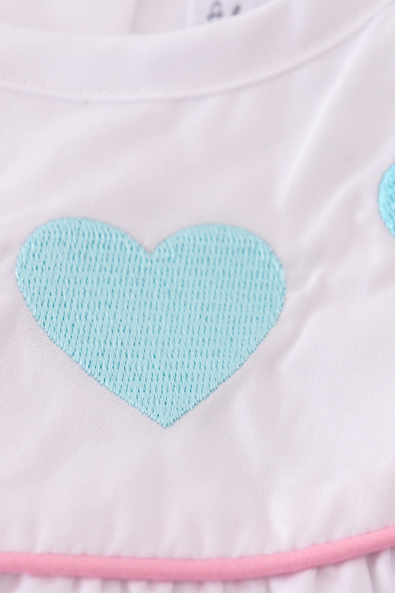 Premium white valentine heart embroidery dress - Ella Jane Lifestyle Boutique