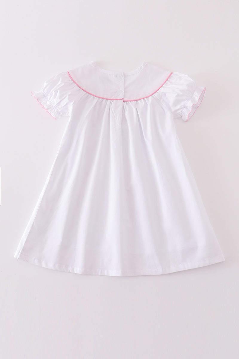 Premium white valentine heart embroidery dress - Ella Jane Lifestyle Boutique