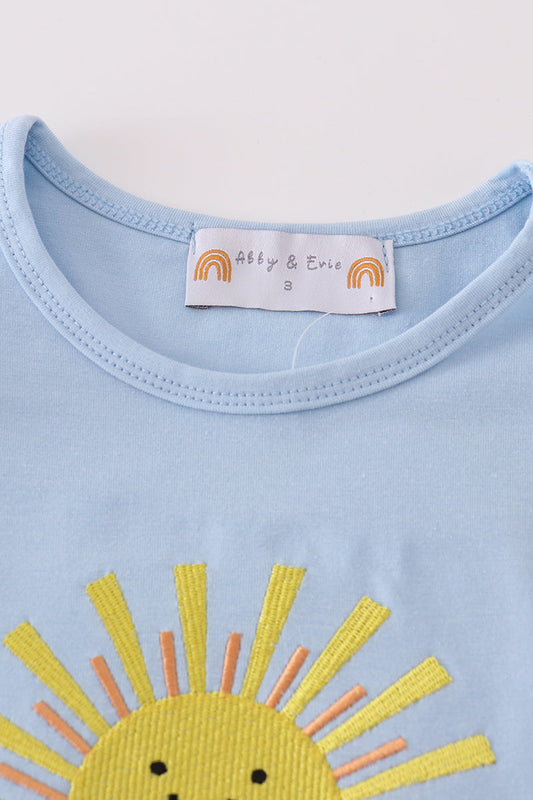 Blue you are my sunshine applique girl dress - Ella Jane Lifestyle Boutique