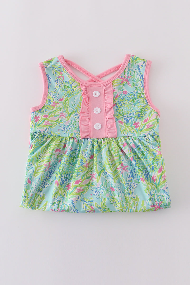 Meadow breeze print girl ruffle dress - Ella Jane Lifestyle Boutique