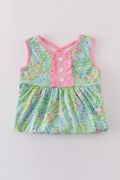 Meadow breeze print girl ruffle dress - Ella Jane Lifestyle Boutique