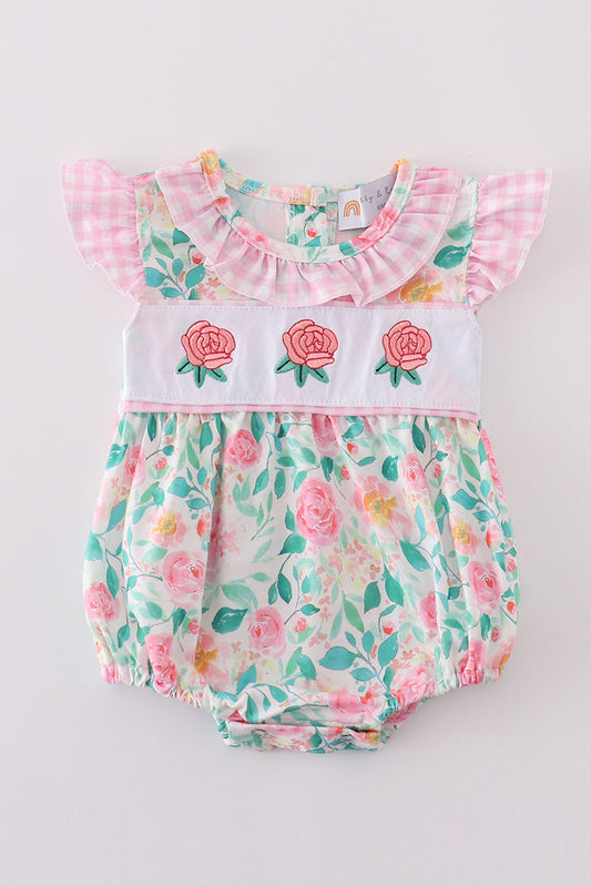 Pastel petal charm rose embroidery girl bubble - Ella Jane Lifestyle Boutique